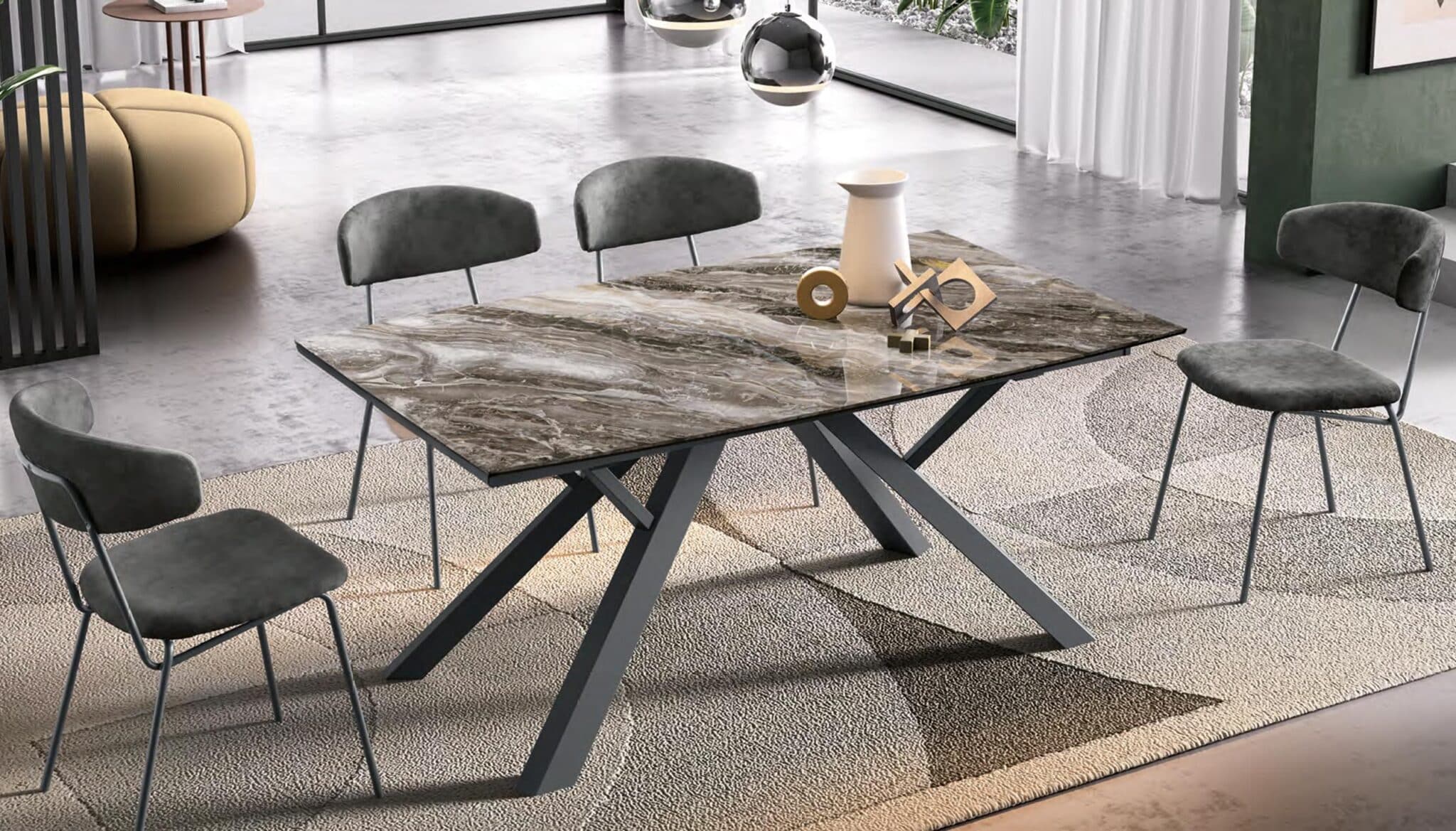 Tavolo York rettangolare allungabile piano slim – Gipi Interiors