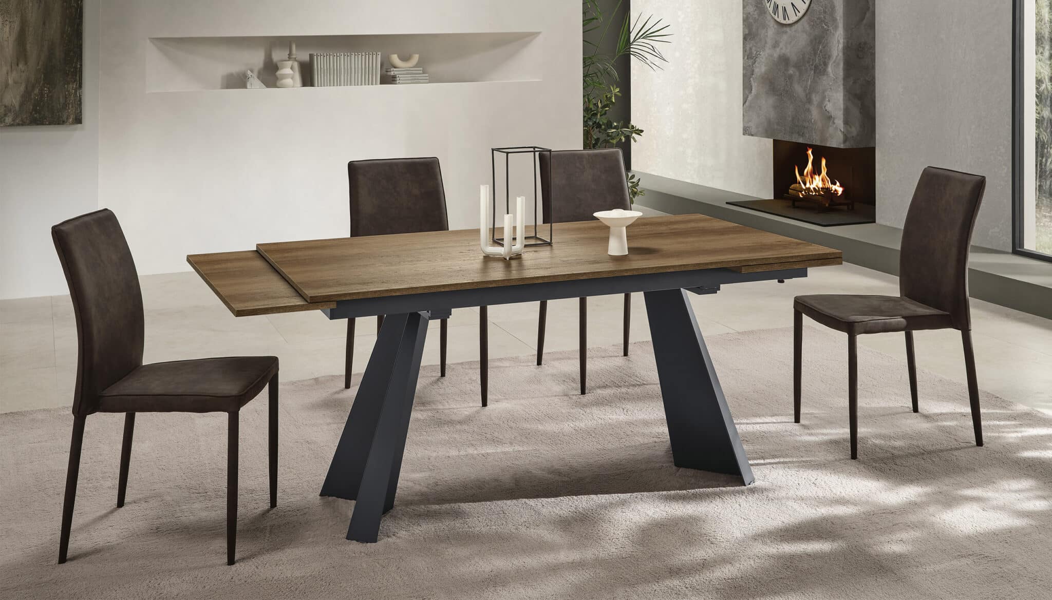 Tavolo Bat rettangolare allungabile piano venti – Gipi Interiors