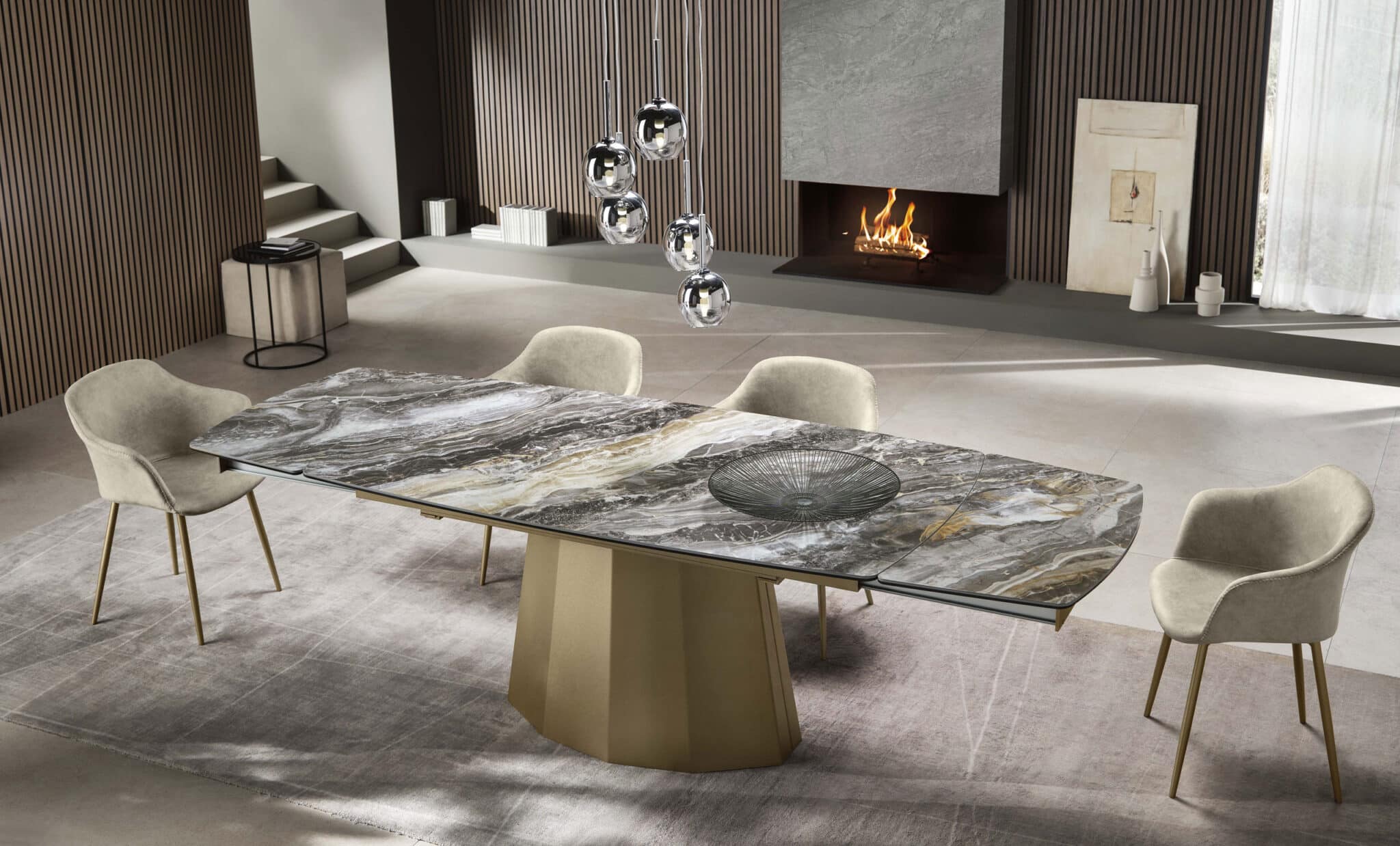 Tavolo Wing forma botte allungabile piano slim – Gipi Interiors