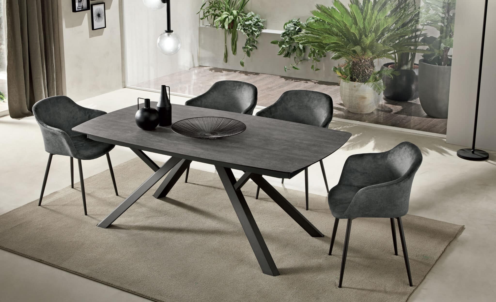 Tavolo York forma botte allungabile piano slim – Gipi Interiors