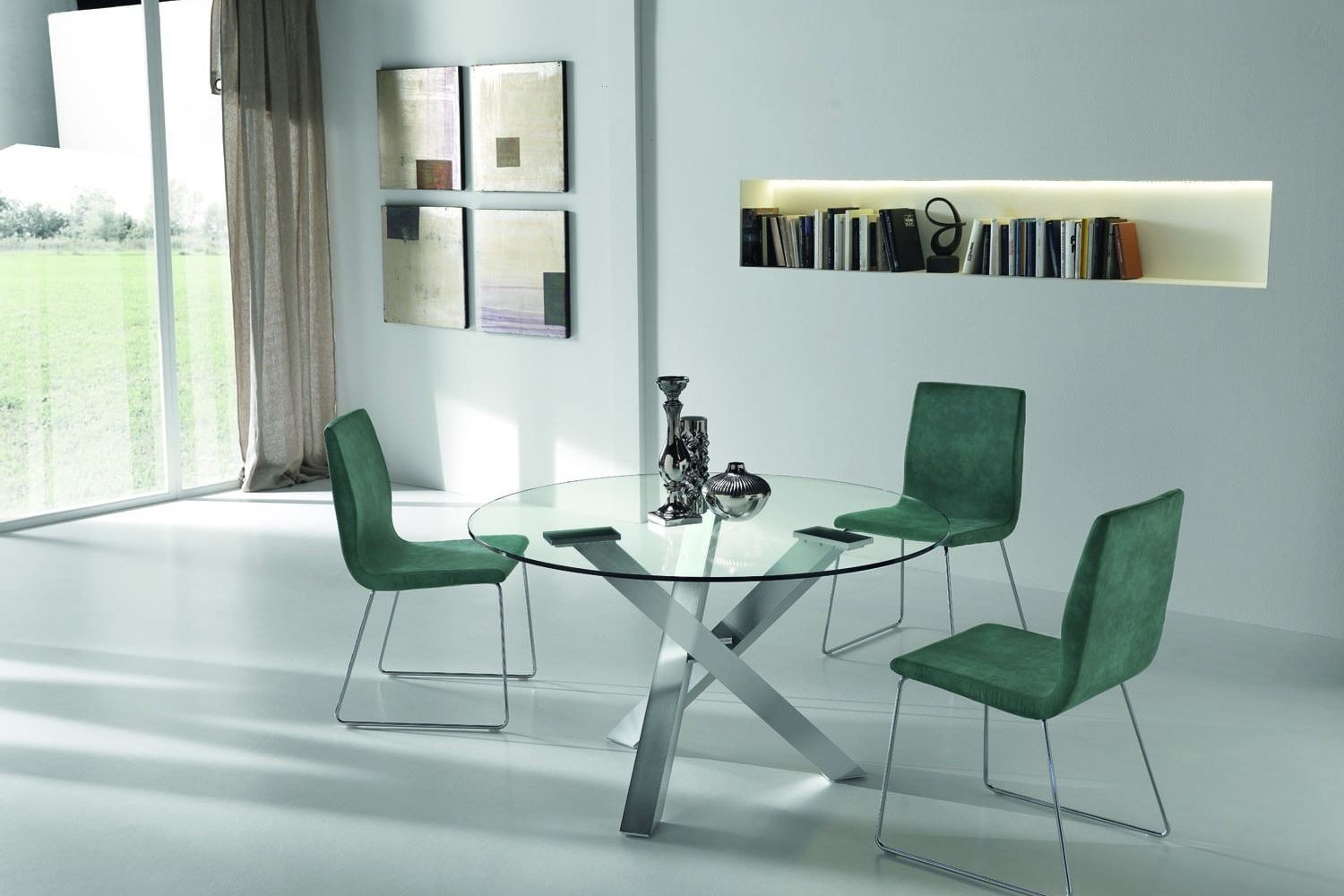 Tavolo GIPI TAVOLI tondo piano vetro – Gipi Interiors