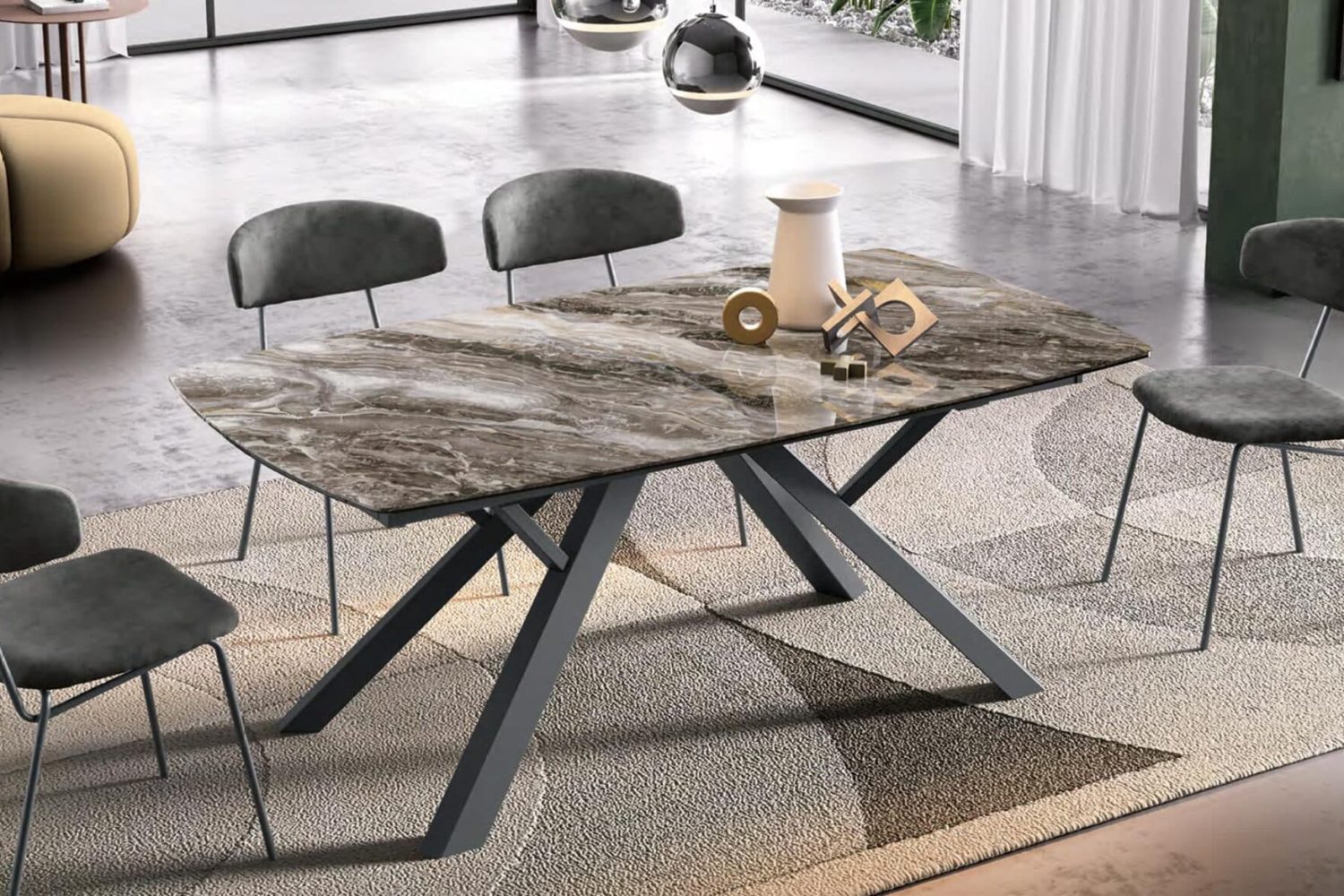 Tavolo York forma botte allungabile piano slim – Gipi Interiors