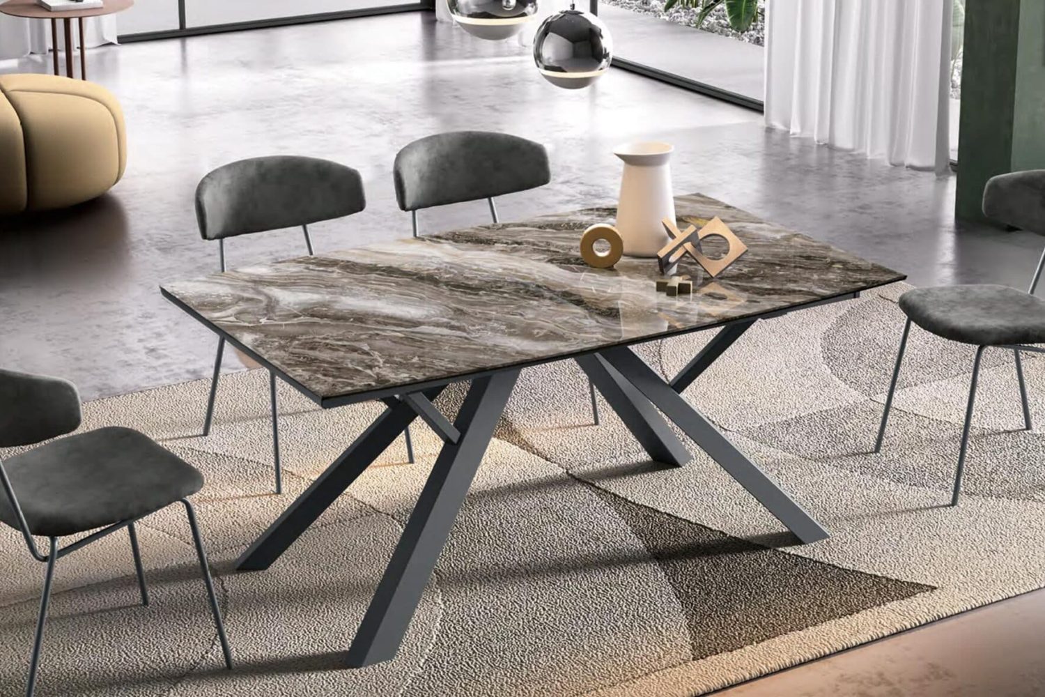 Tavolo York rettangolare allungabile piano slim – Gipi Interiors